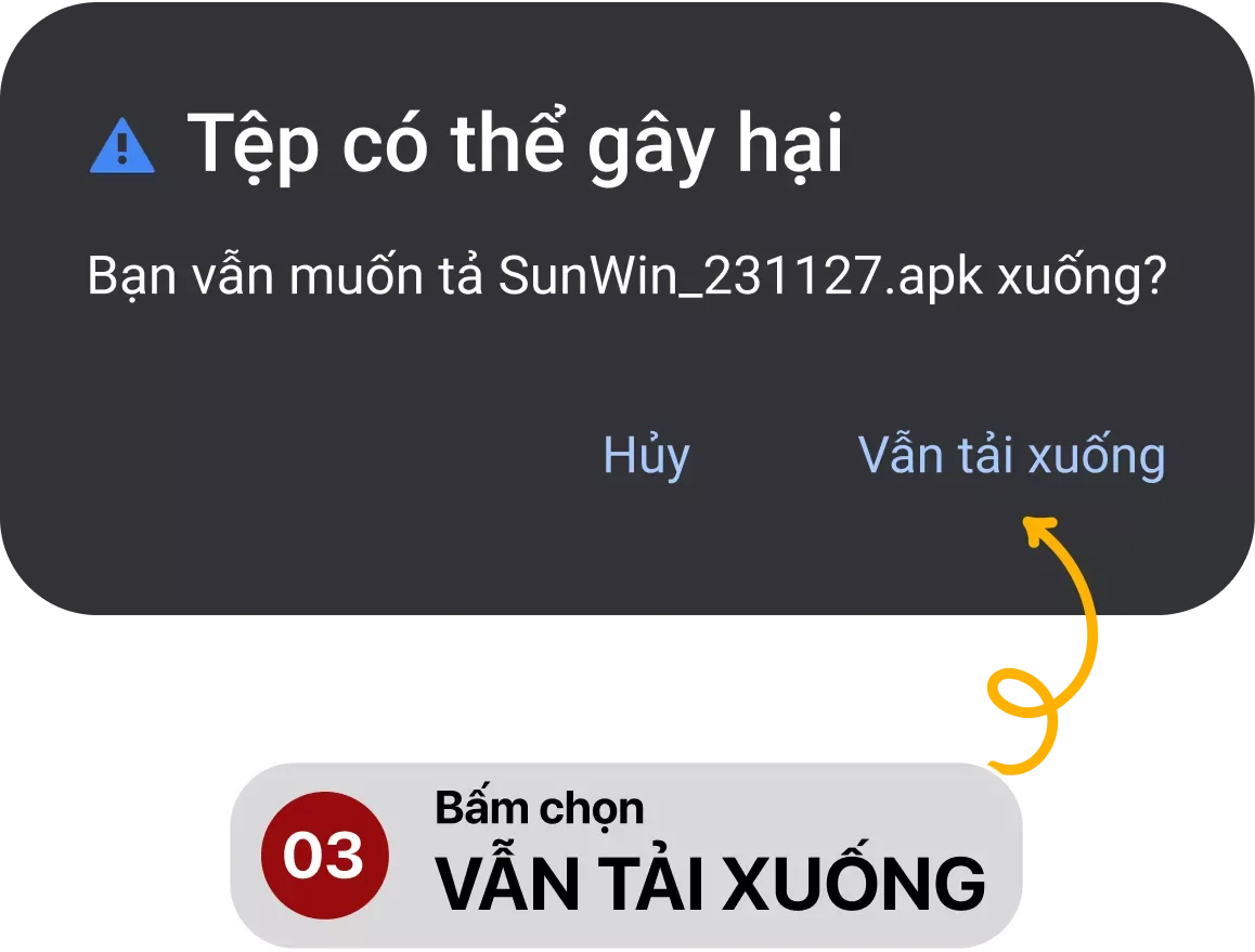 Bước 3: Nếu hiện cảnh báo, cứ bấm “Vẫn tải xuống” cho qua.